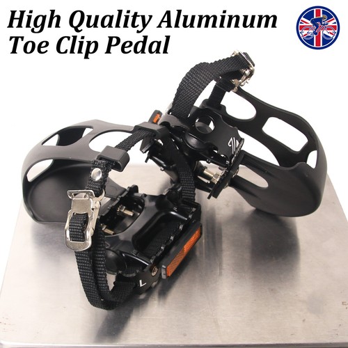 Pair toe clip pedals - toe,